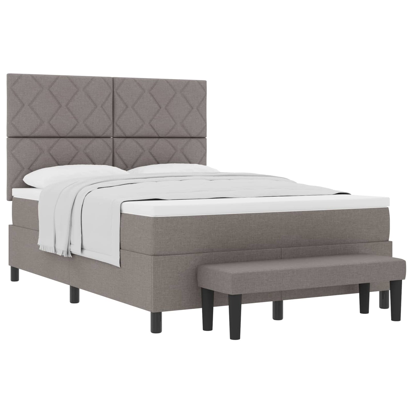 vidaXL Κρεβάτι με ελατήρια με μαξιλάρι Taupe 140 x 200 cm ύφασμα