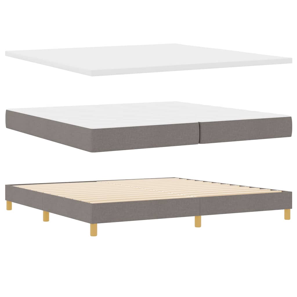 vidaXL Κρεβάτι με ελατήρια με κεφαλάρι Taupe 200 x 200 cm ύφασμα