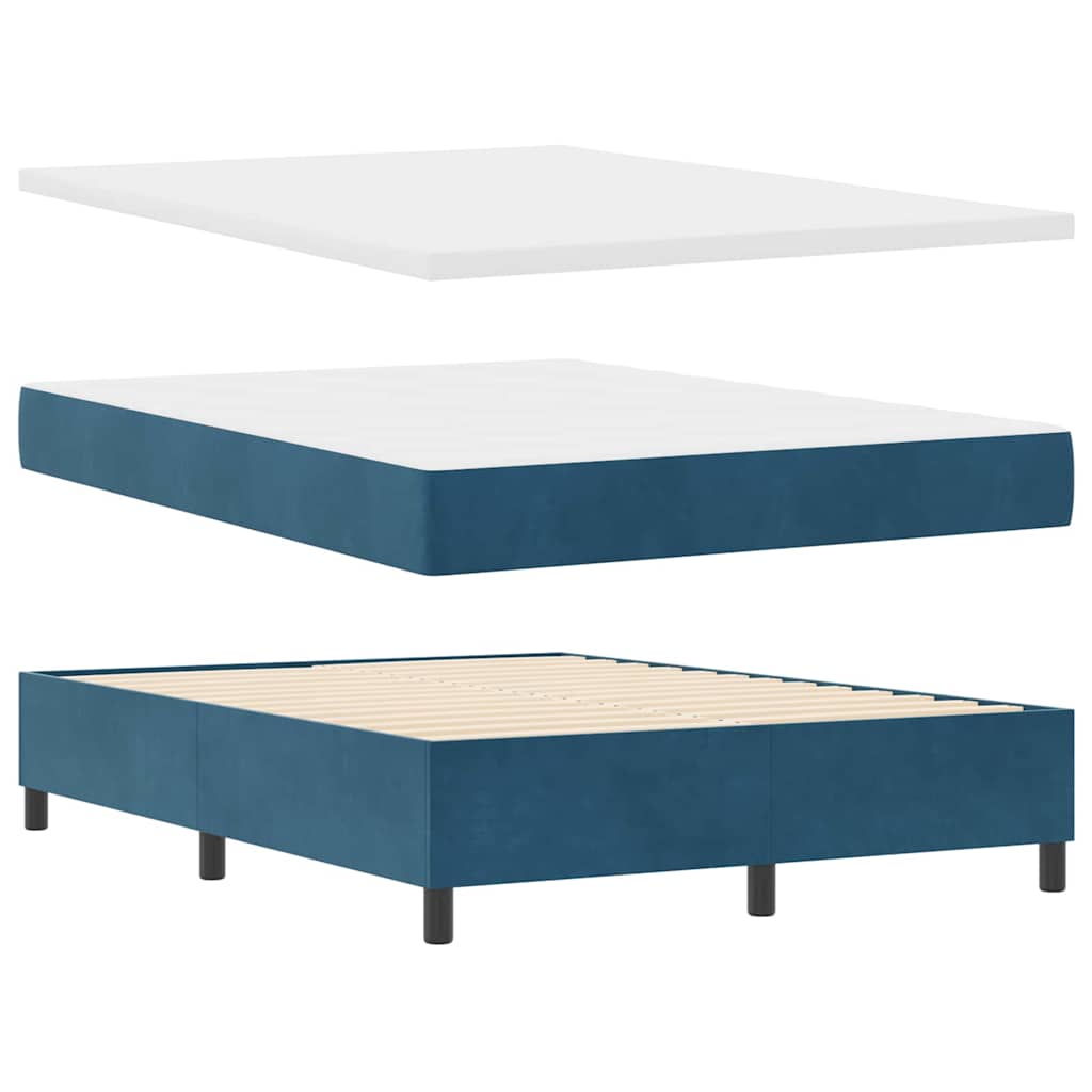 vidaXL Κρεβάτι με ελατήρια Σκούρο Μπλε 200 x 140 cm Βελούδο