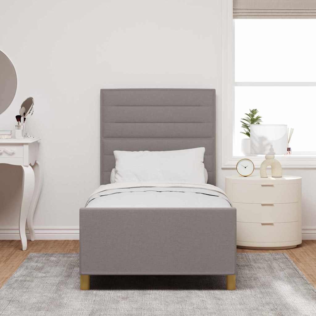 vidaXL Σκελετός Κρεβατιού με κεφαλάρι Taupe 80 x 200 cm ύφασμα