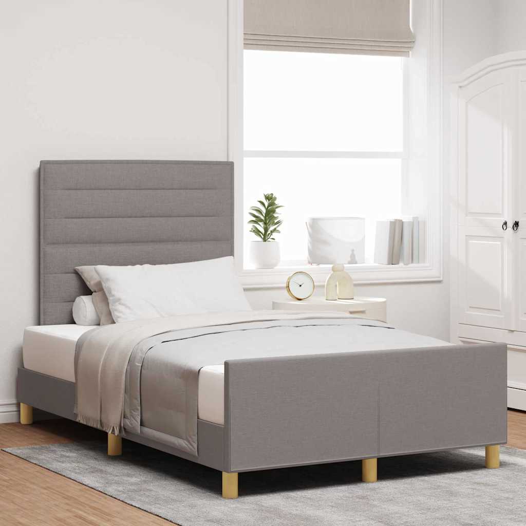 vidaXL Σκελετός Κρεβατιού με κεφαλάρι Taupe 120 x 200 cm ύφασμα