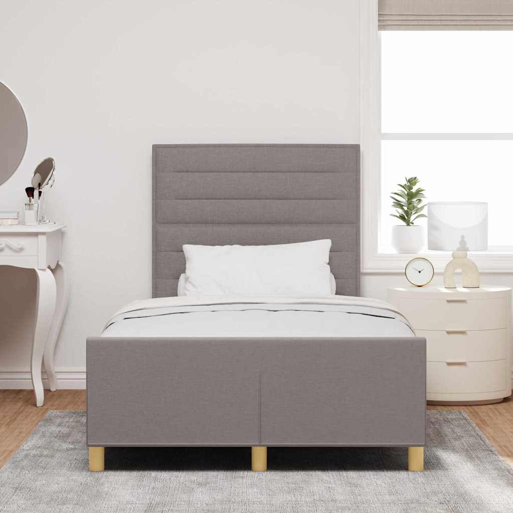 vidaXL Σκελετός Κρεβατιού με κεφαλάρι Taupe 120 x 200 cm ύφασμα