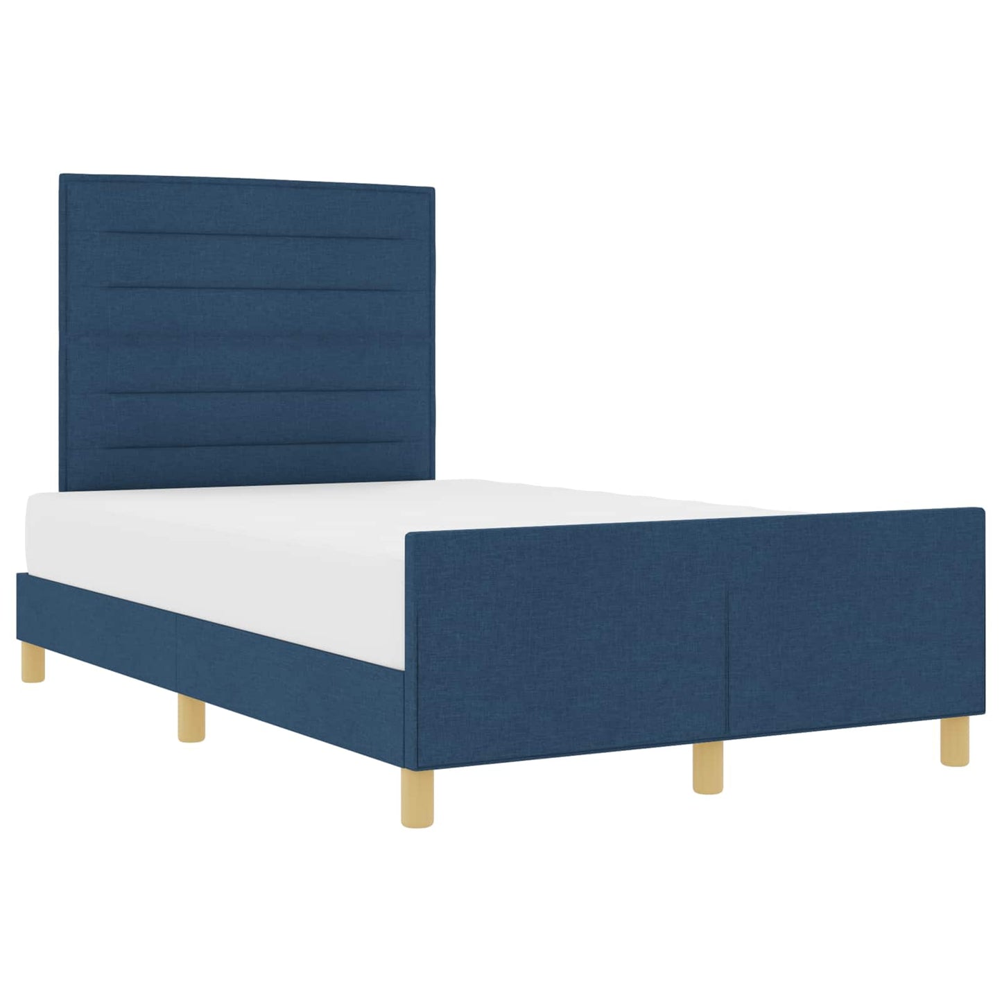 vidaXL Σκελετός Κρεβατιού με κεφαλάρι Μπλε 160 x 200 cm ύφασμα