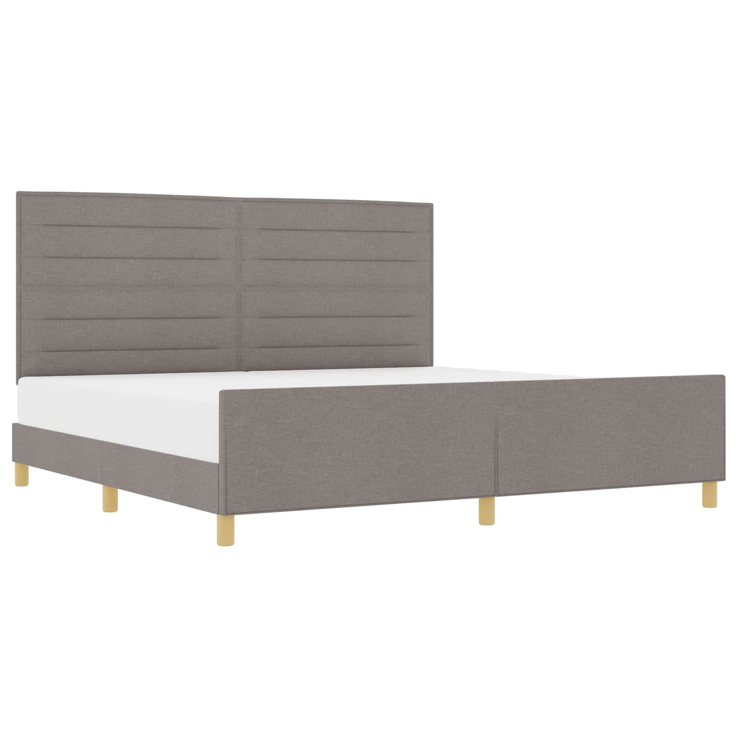 vidaXL Σκελετός Κρεβατιού με κεφαλάρι Taupe 200 x 200 cm ύφασμα