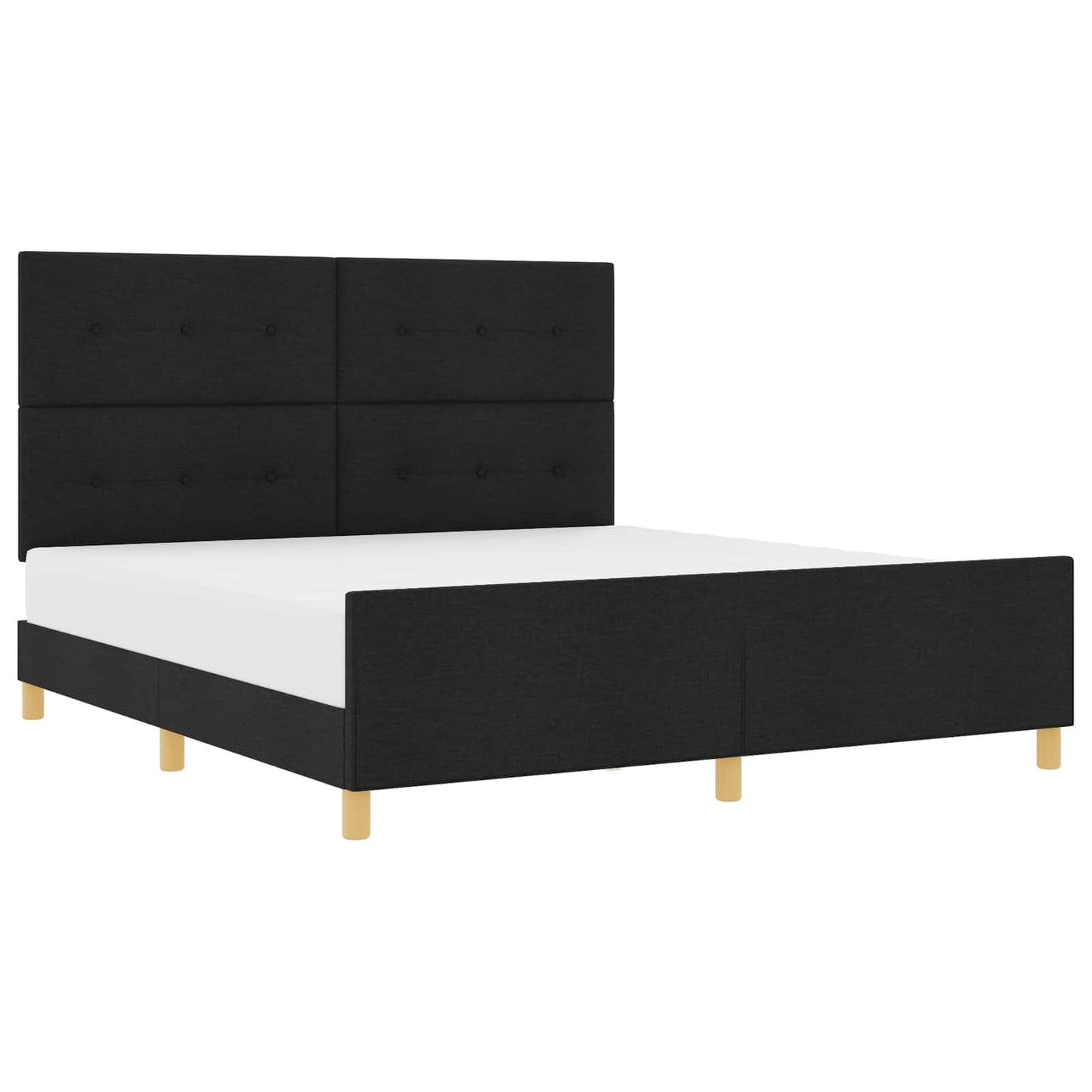 vidaXL Σκελετός Κρεβατιού με κεφαλάρι Μαύρο 180 x 200 cm ύφασμα