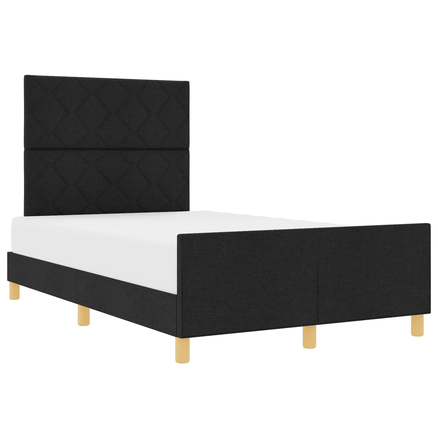 vidaXL Σκελετός Κρεβατιού με κεφαλάρι Μαύρο 120 x 190 cm ύφασμα
