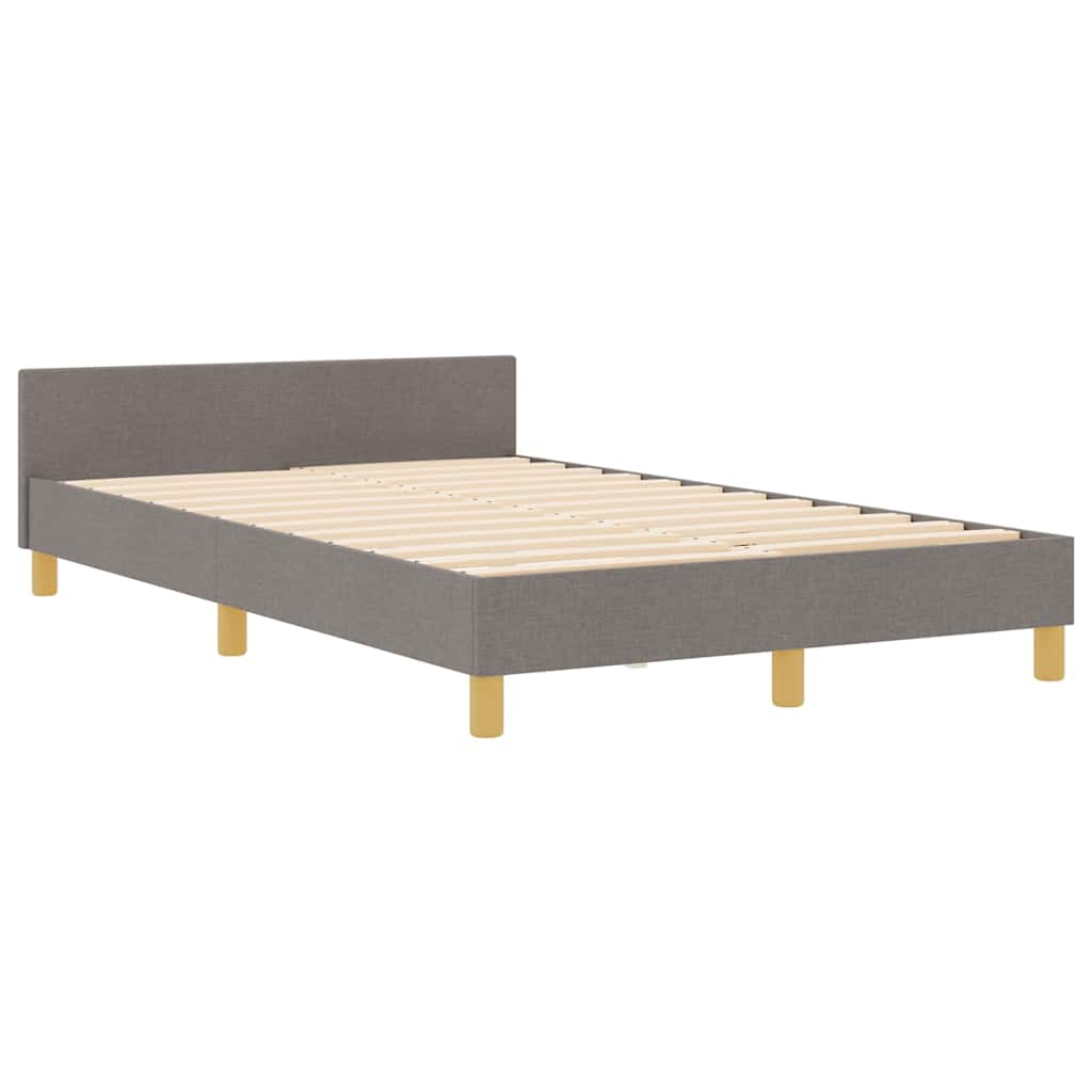 vidaXL Σκελετός Κρεβατιού με κεφαλάρι Taupe 120 x 200 cm ύφασμα