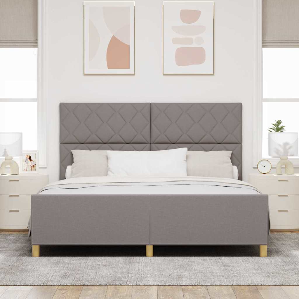 vidaXL Σκελετός Κρεβατιού με κεφαλάρι Taupe 180 x 200 cm ύφασμα