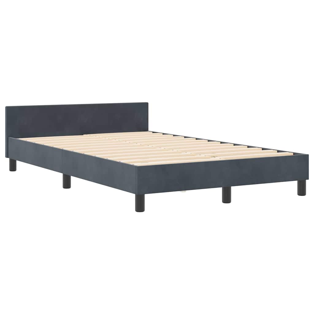 vidaXL Κρεβάτι με ελατήρια Σκούρο γκρι 120 x 200 cm Βελούδο
