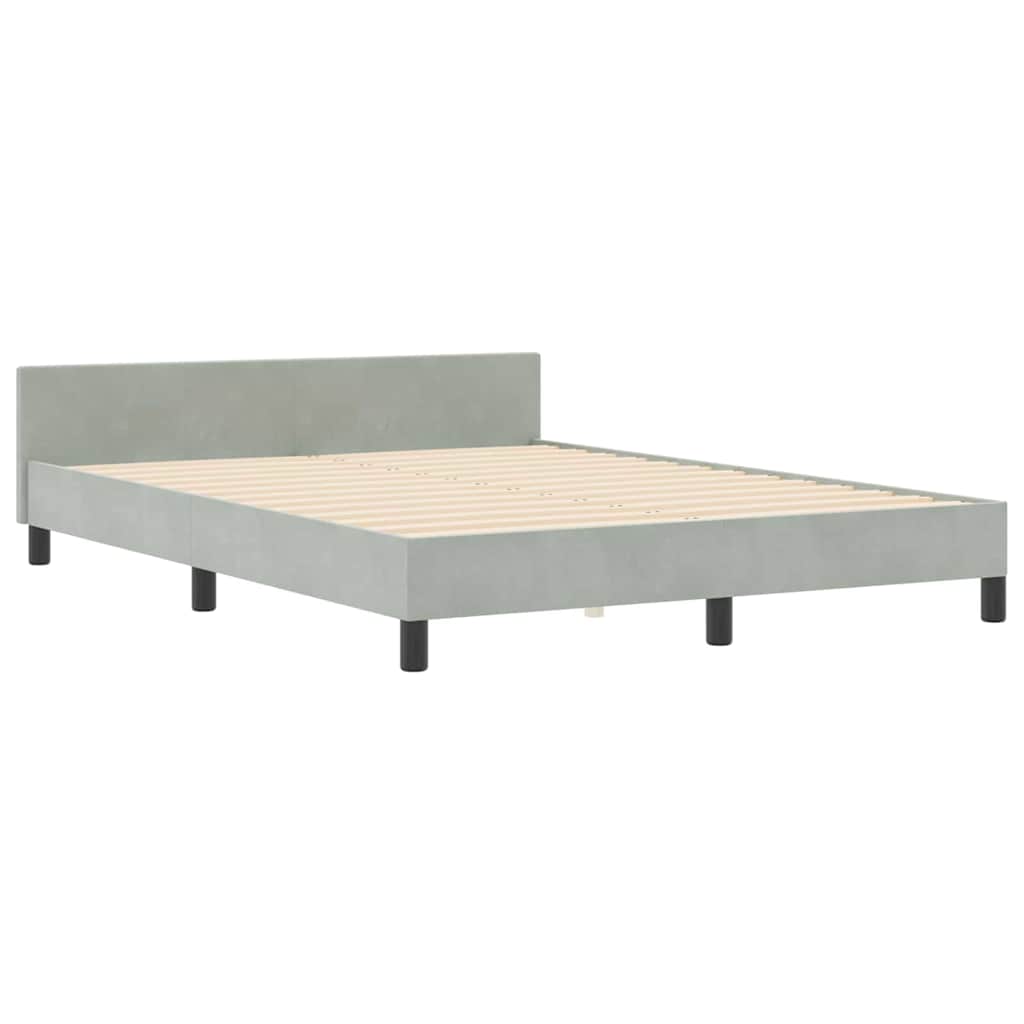 vidaXL Κρεβάτι με ελατήρια Ανοιχτό γκρι 140 x 190 cm Βελούδο