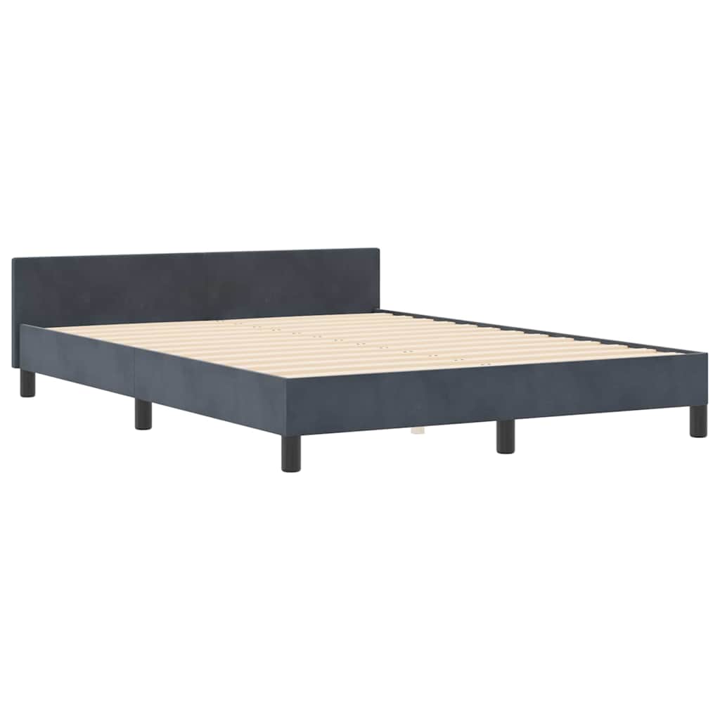 vidaXL Κρεβάτι με ελατήρια Σκούρο γκρι 180 x 200 cm Βελούδο