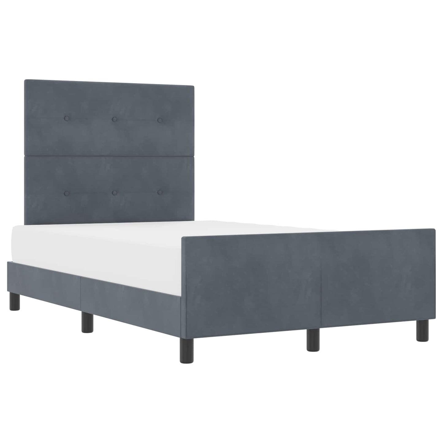 vidaXL Κρεβάτι με ελατήρια Σκούρο γκρι 120 x 190 cm Βελούδο