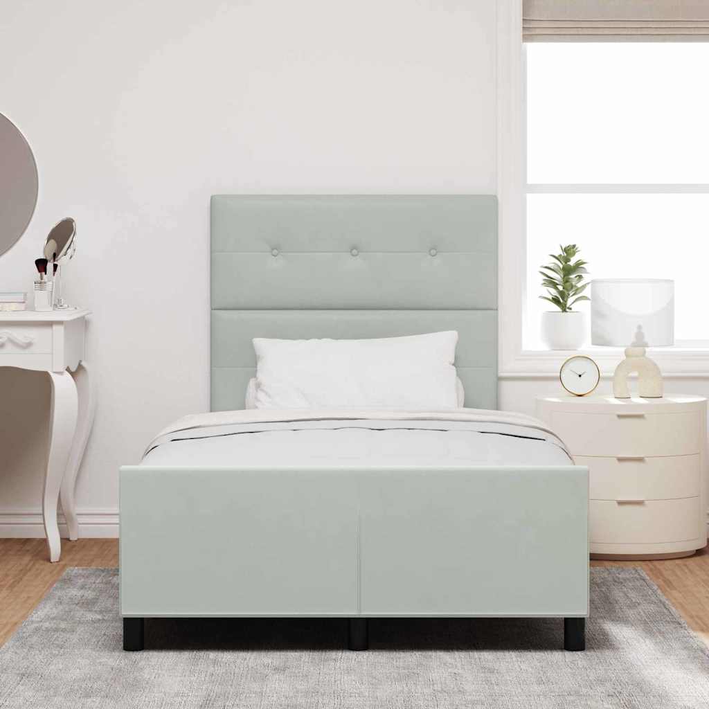 vidaXL Κρεβάτι με ελατήρια Ανοιχτό γκρι 120 x 200 cm Βελούδο
