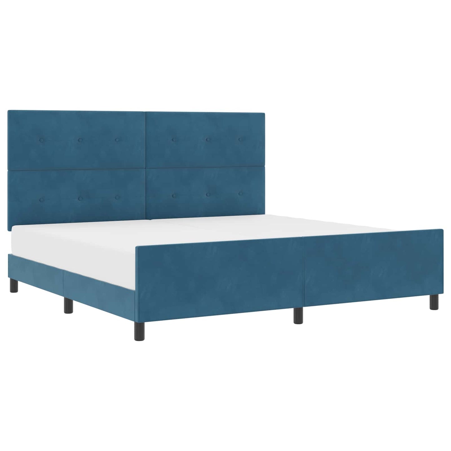 vidaXL Κρεβάτι με ελατήρια Σκούρο Μπλε 200 x 200 cm Βελούδο
