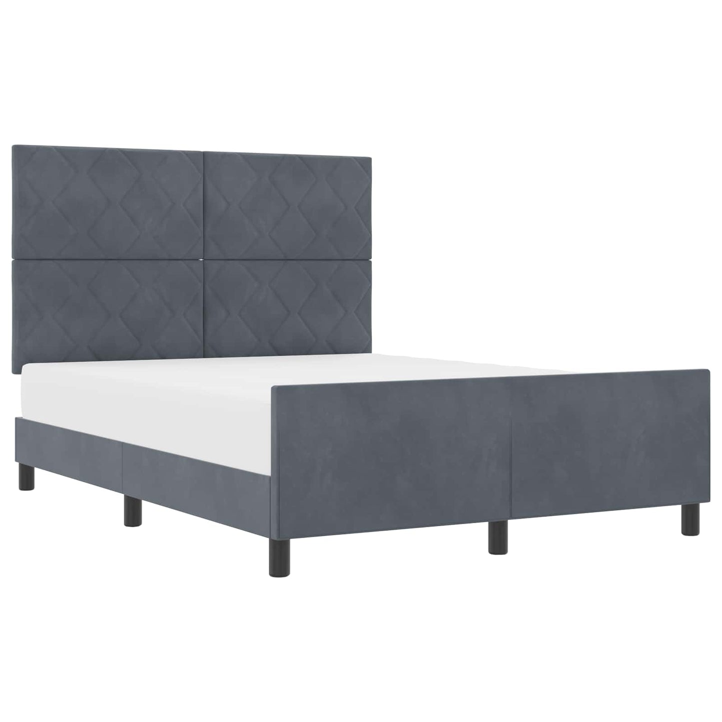 vidaXL Κρεβάτι με ελατήρια Σκούρο γκρι 160 x 200 cm Βελούδο