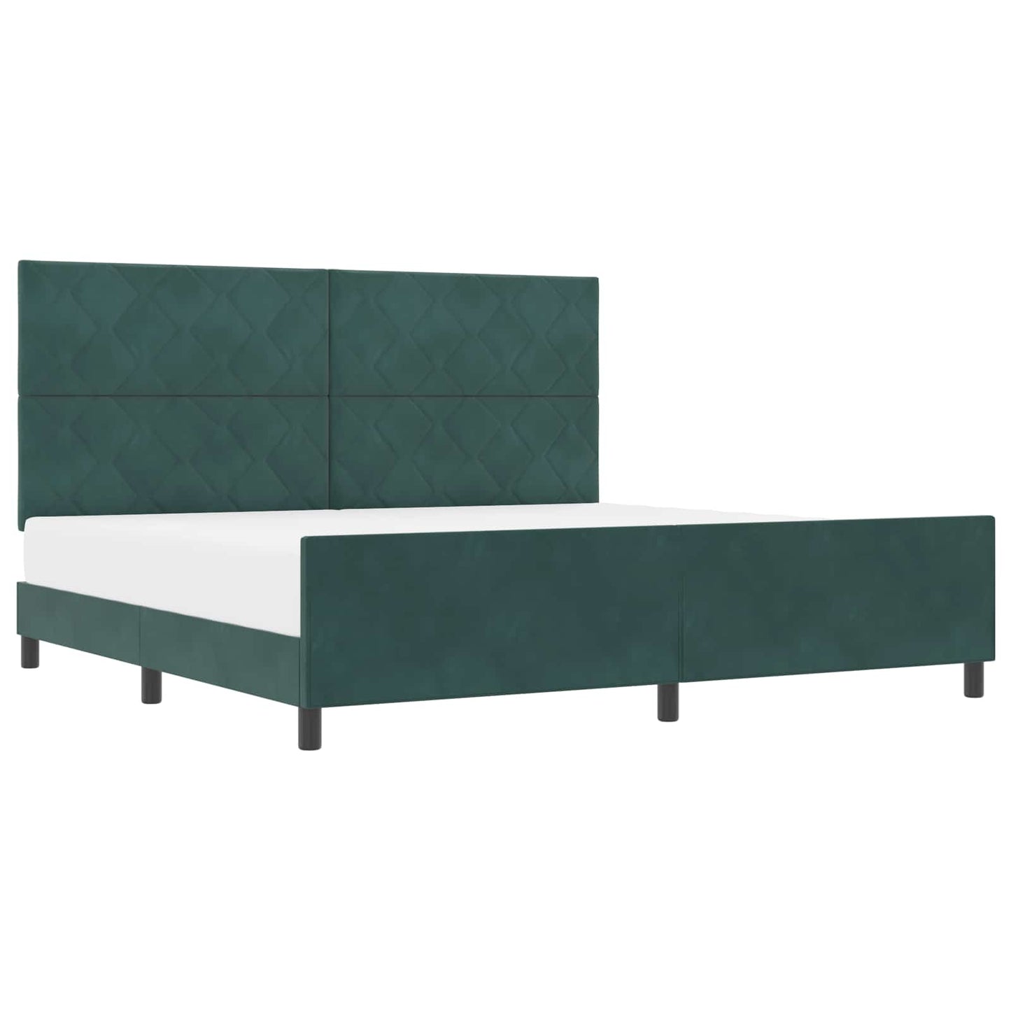 vidaXL Κρεβάτι με ελατήρια Σκούρο Πράσινο 200 x 200 cm Βελούδο