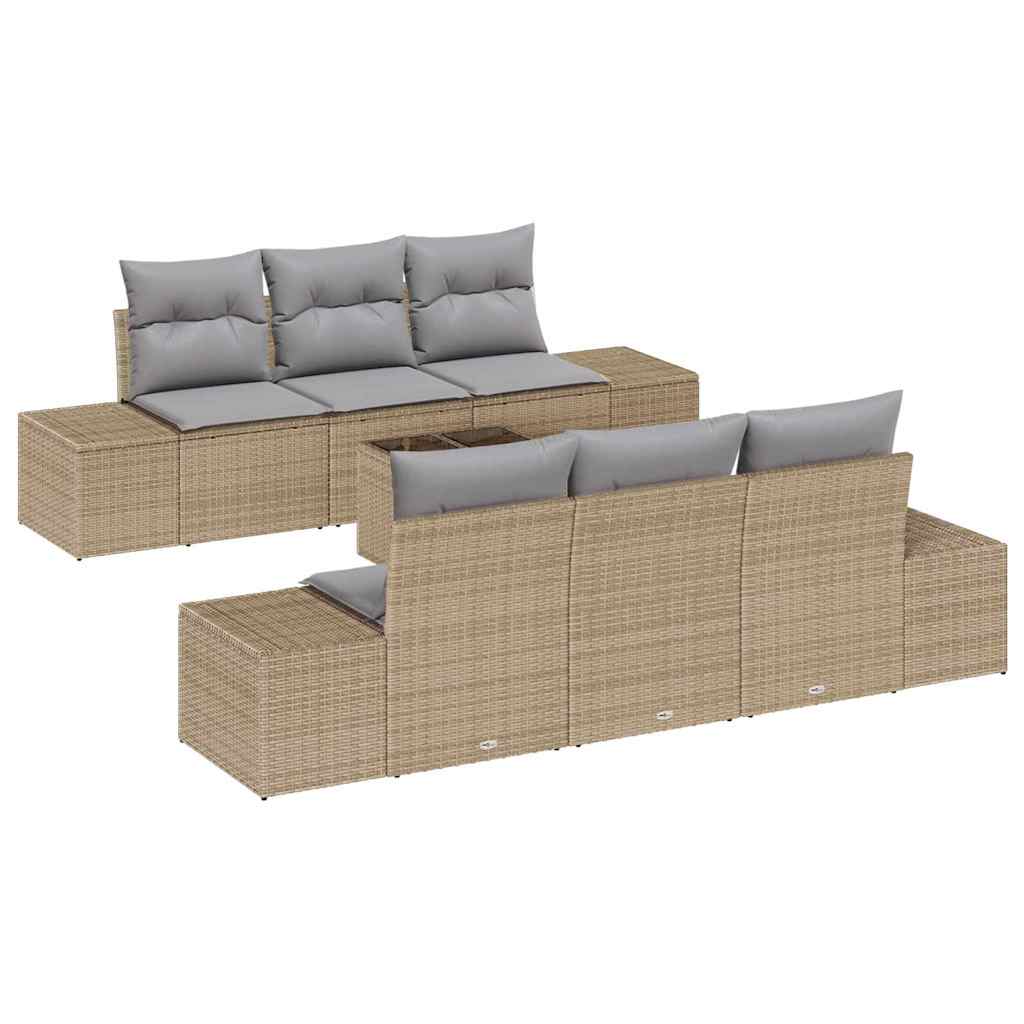 vidaXL Σετ Καναπέ Κήπου 7 pcs Μπεζ και Γκρι 55 x 55 x 37 εκ