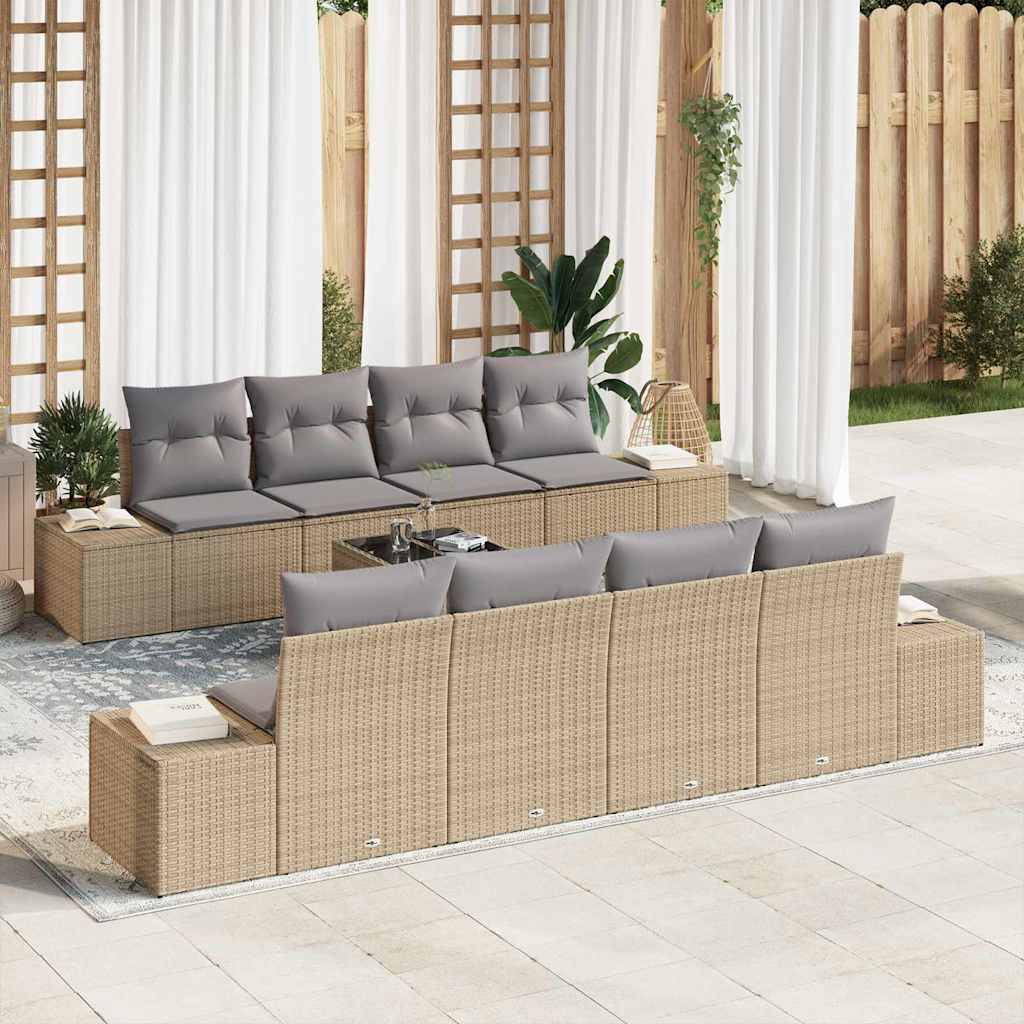 vidaXL Σετ Καναπέ Κήπου 7 pcs Μπεζ και Γκρι 55 x 55 x 37 εκ
