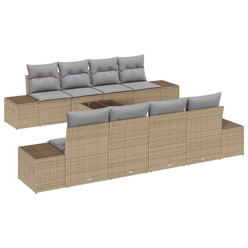 vidaXL Σετ Καναπέ Κήπου 7 pcs Μπεζ και Γκρι 55 x 55 x 37 εκ