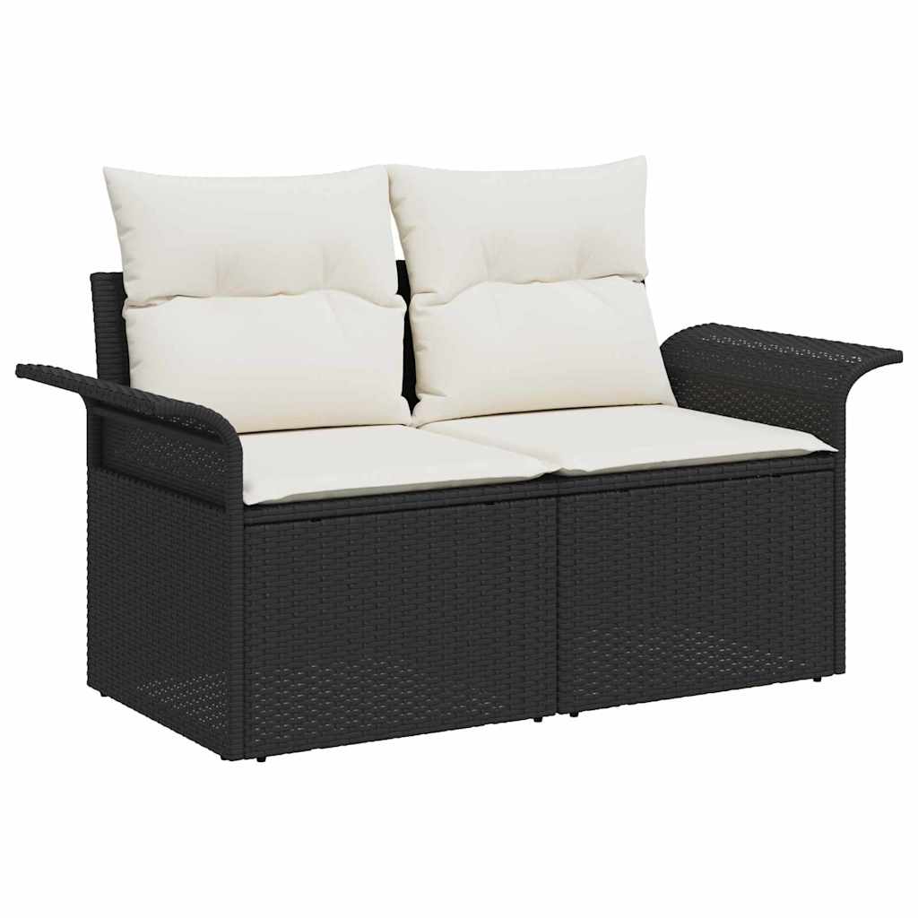 vidaXL Σετ Καναπέ Κήπου 6 pcs Μαύρο και Κρέμα 55 x 55 x 37 εκ