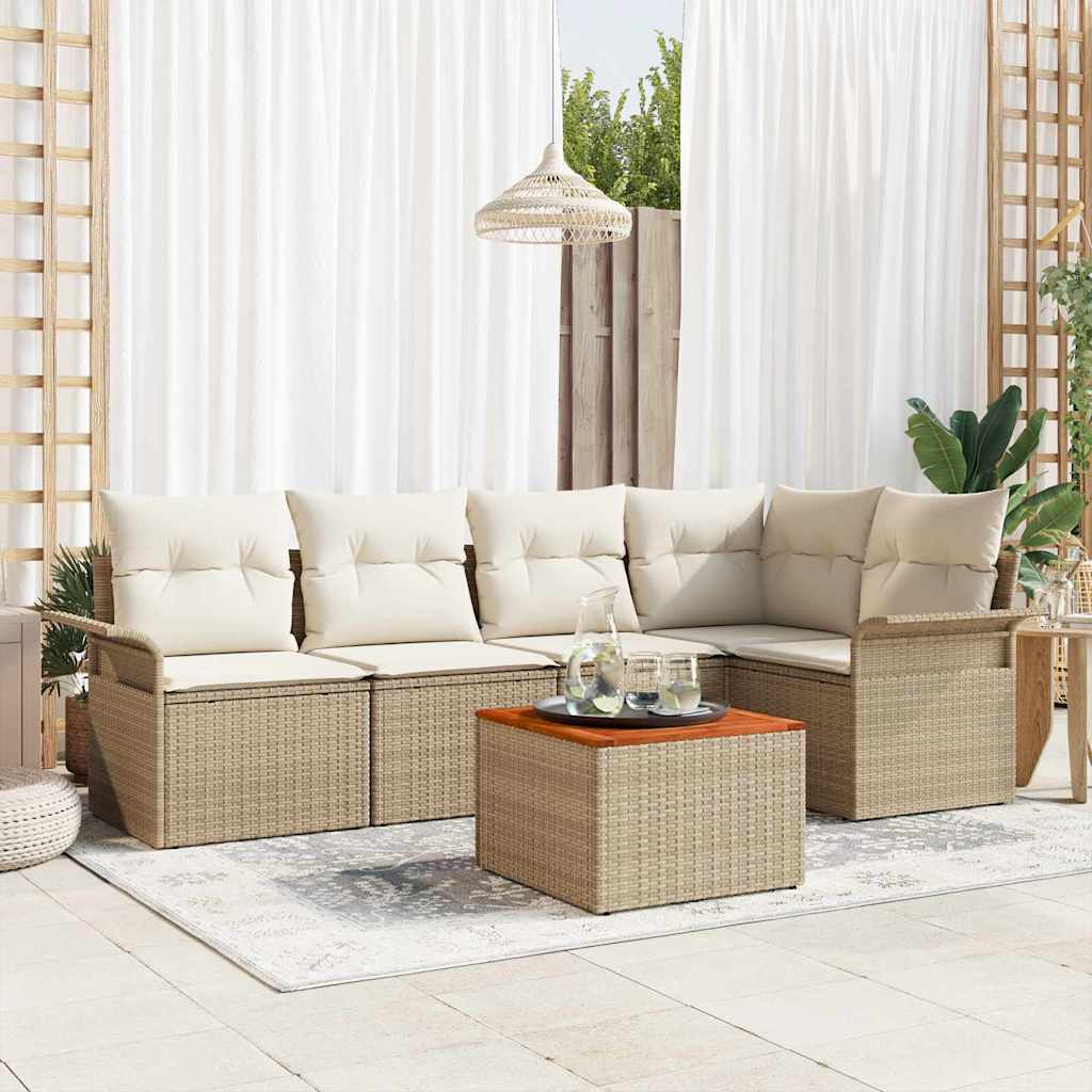 vidaXL Σετ Καναπέ Κήπου 6 pcs Μπεζ και Κρέμα 55 x 55 x 37 εκ