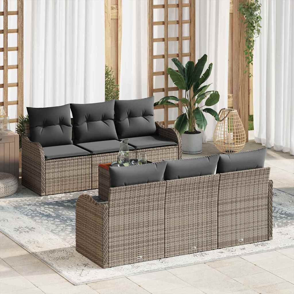 vidaXL Σετ Καναπέ Κήπου 7 pcs Γκρι