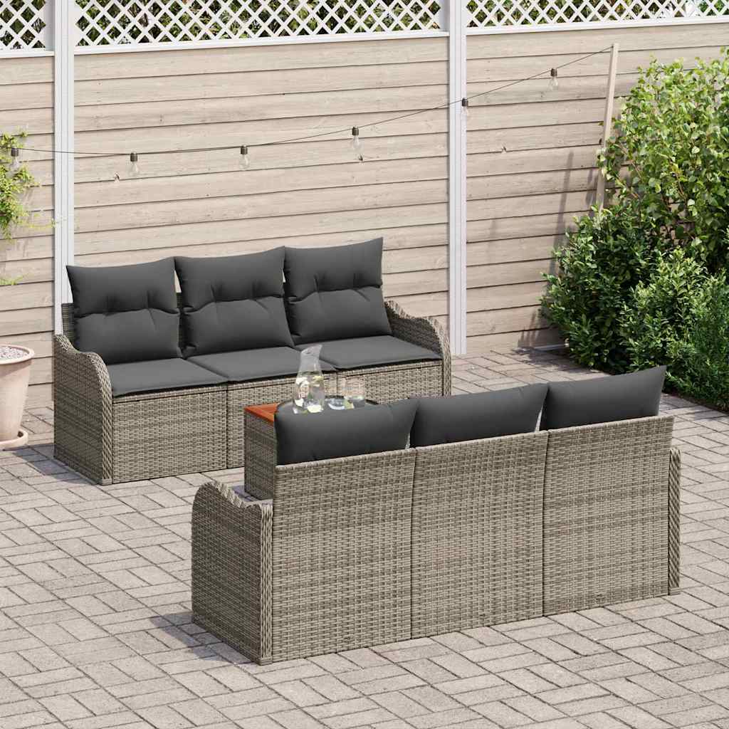 vidaXL Σετ Καναπέ Κήπου 7 pcs Γκρι
