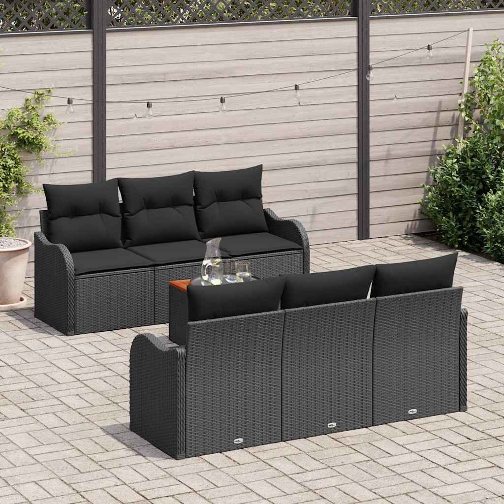 vidaXL Σετ Καναπέ Κήπου 7 pcs Μαύρο