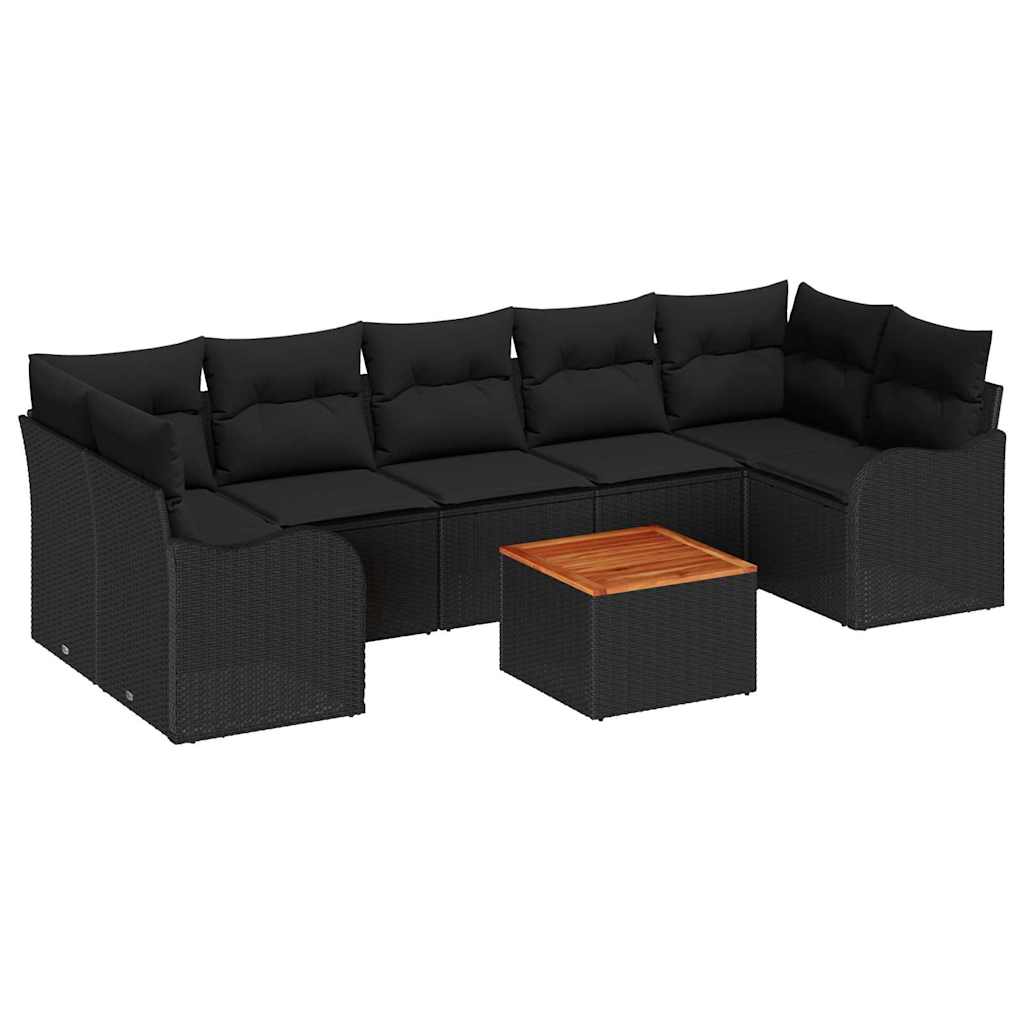vidaXL Σετ Καναπέ Κήπου 8 pcs Μαύρο