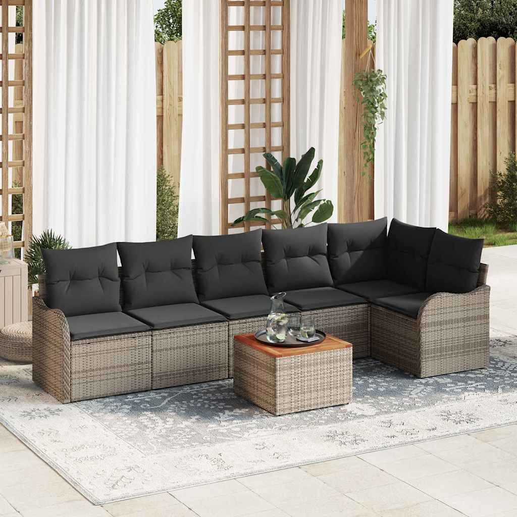vidaXL Σετ Καναπέ Κήπου 7 pcs Γκρι