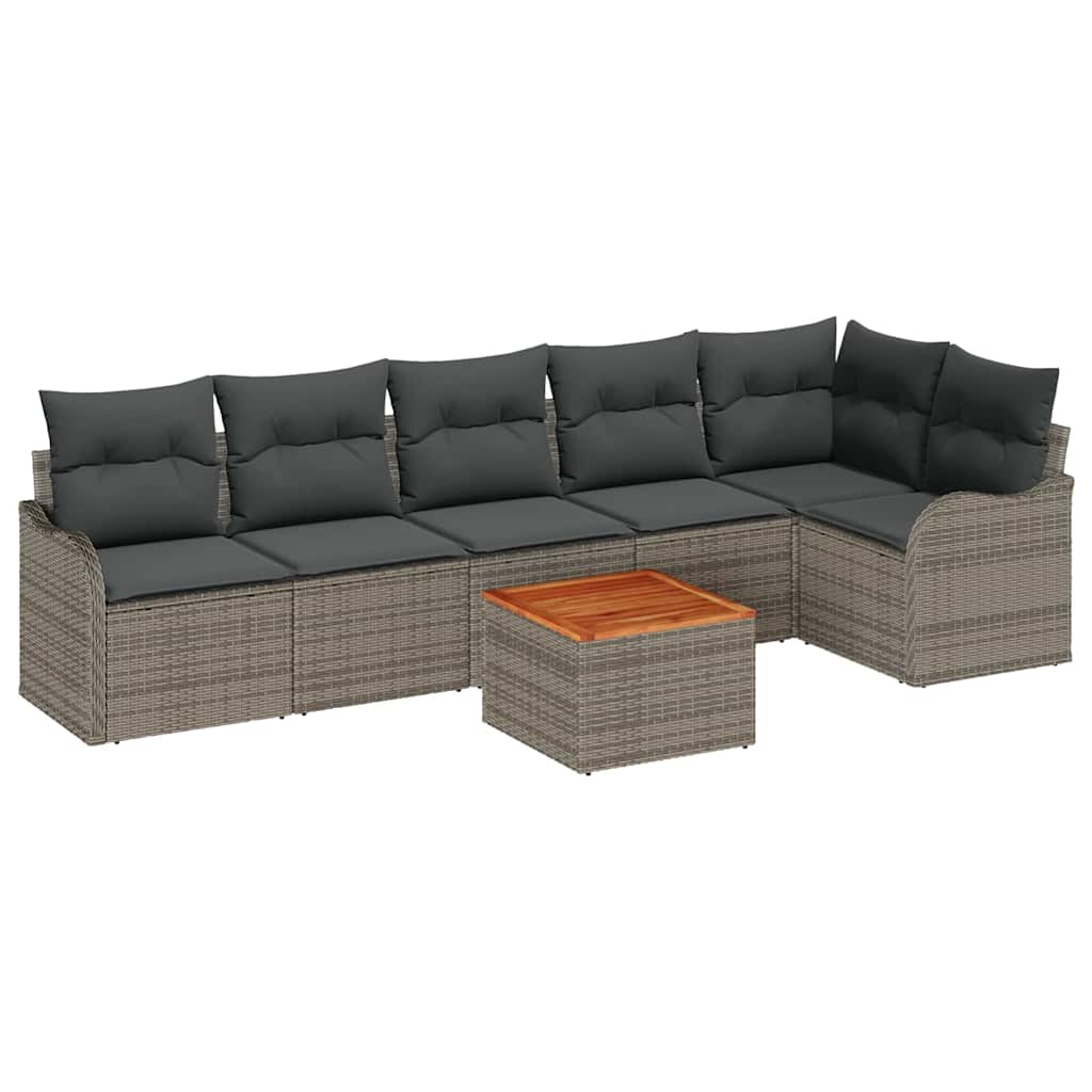 vidaXL Σετ Καναπέ Κήπου 7 pcs Γκρι