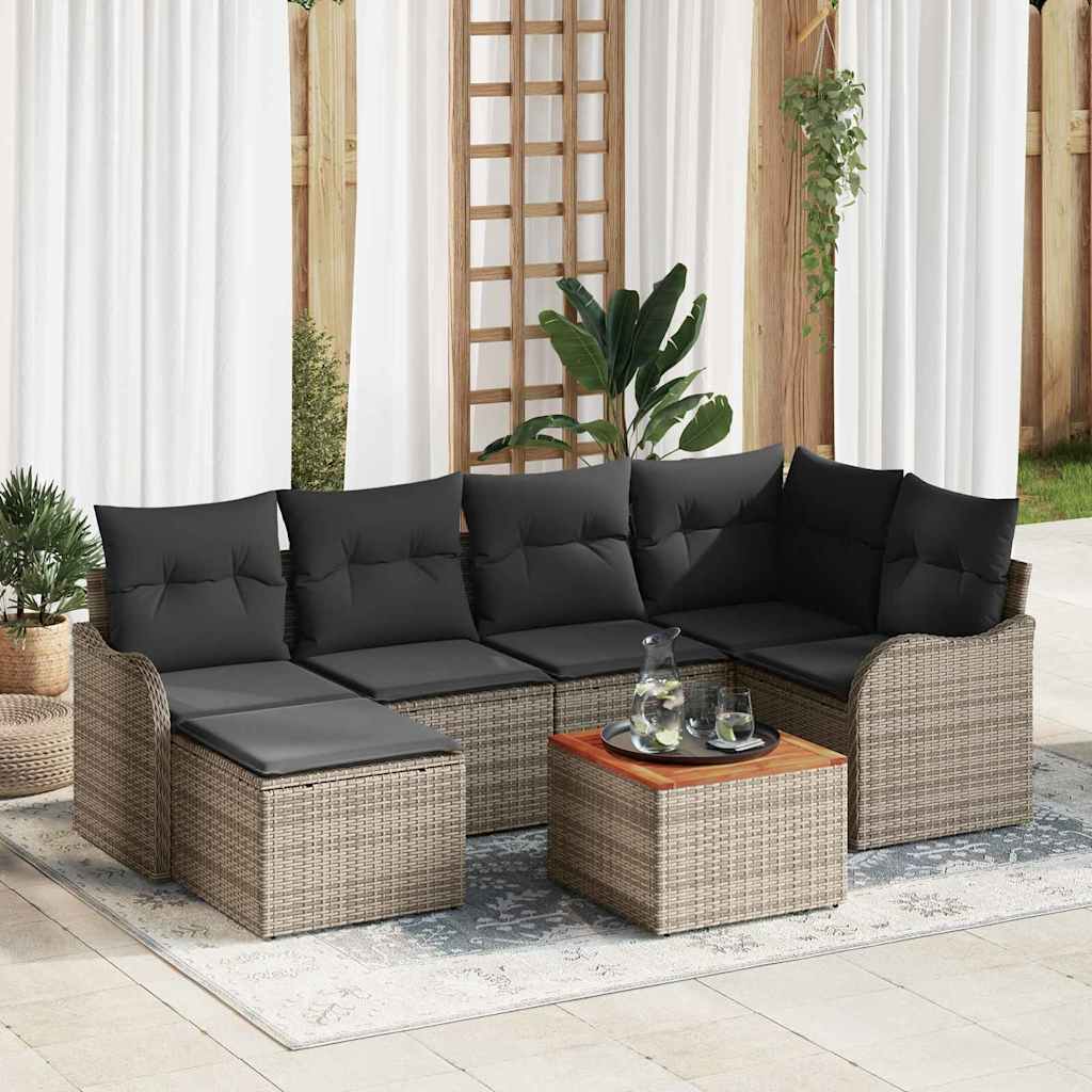 vidaXL Σετ Καναπέ Κήπου 7 pcs Γκρι