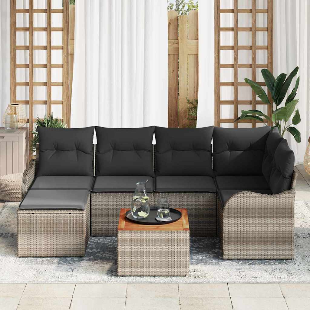 vidaXL Σετ Καναπέ Κήπου 7 pcs Γκρι