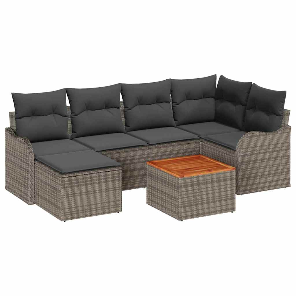 vidaXL Σετ Καναπέ Κήπου 7 pcs Γκρι
