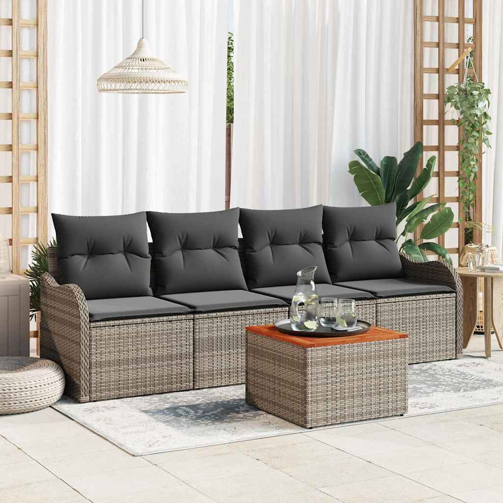 vidaXL Σετ Καναπέ Κήπου 5 pcs Γκρι
