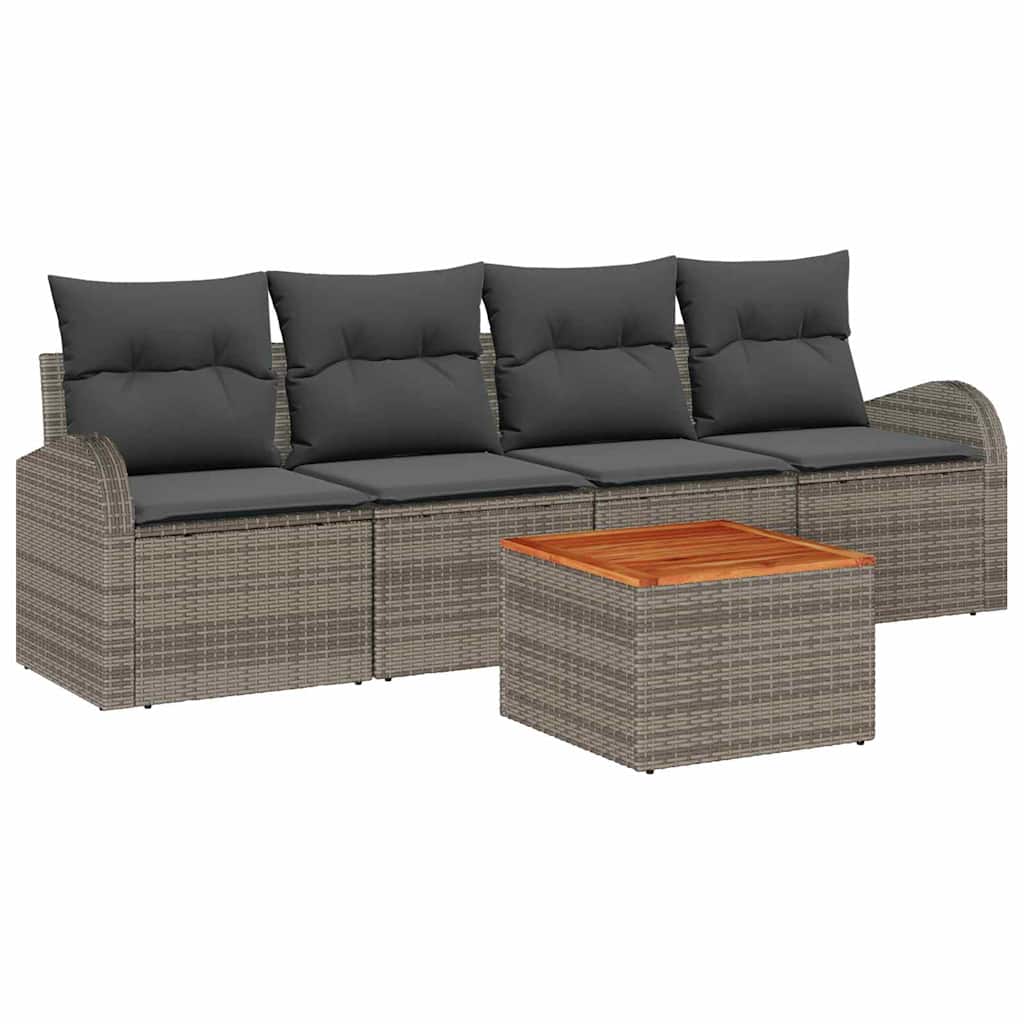 vidaXL Σετ Καναπέ Κήπου 5 pcs Γκρι