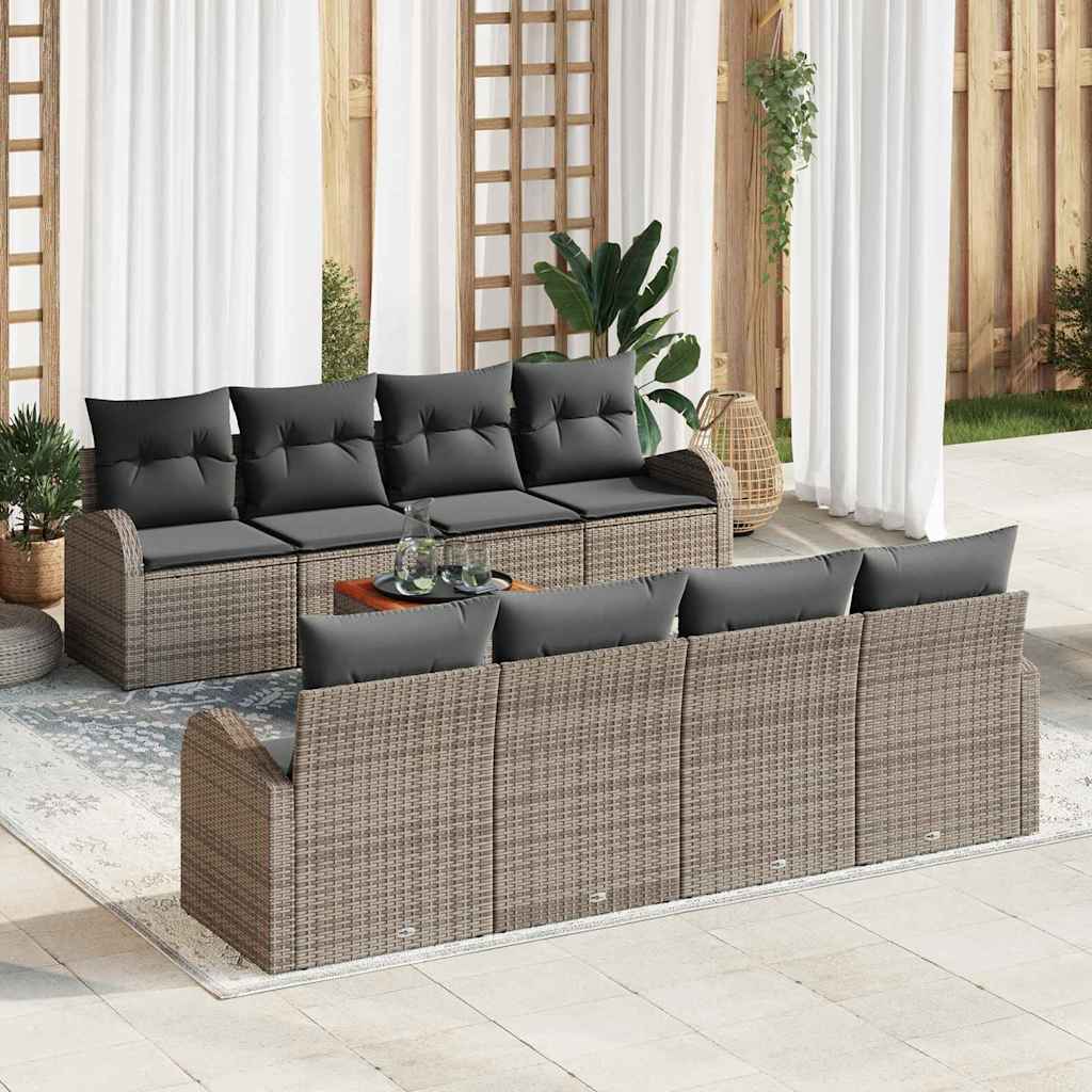 vidaXL Σετ Καναπέ Κήπου 9 pcs Γκρι