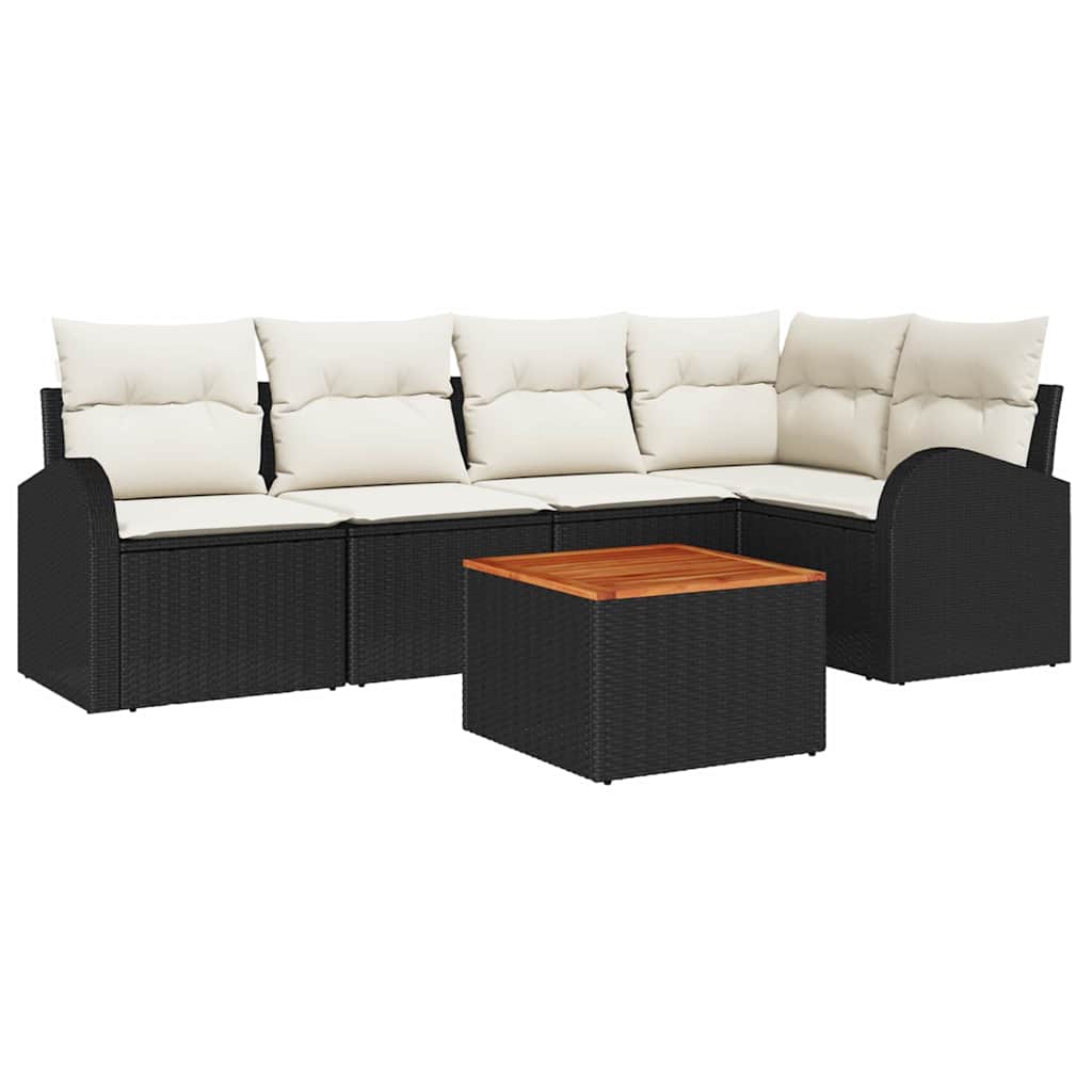 vidaXL Σετ Καναπέ Κήπου 6 pcs Μαύρο και λευκό