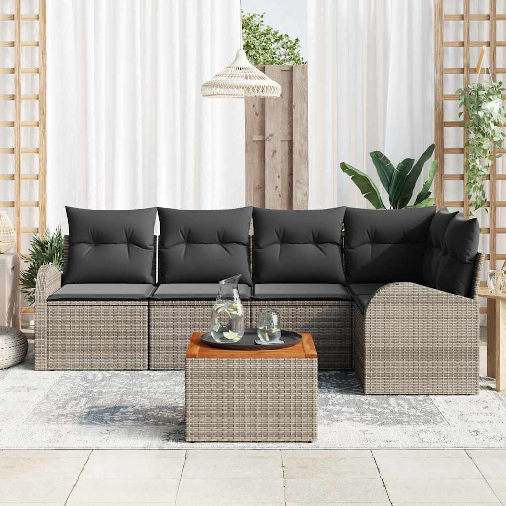 vidaXL Σετ Καναπέ Κήπου 6 pcs Γκρι