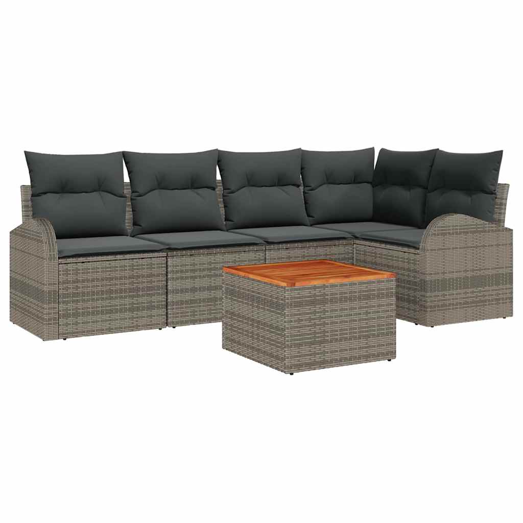 vidaXL Σετ Καναπέ Κήπου 6 pcs Γκρι