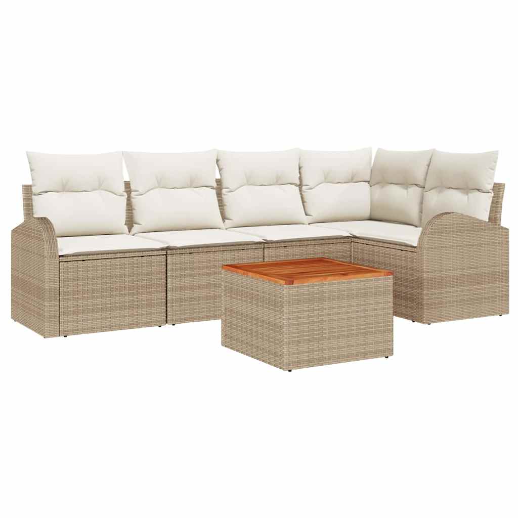 vidaXL Σετ Καναπέ Κήπου 6 pcs Beige, λευκό Μεγάλο