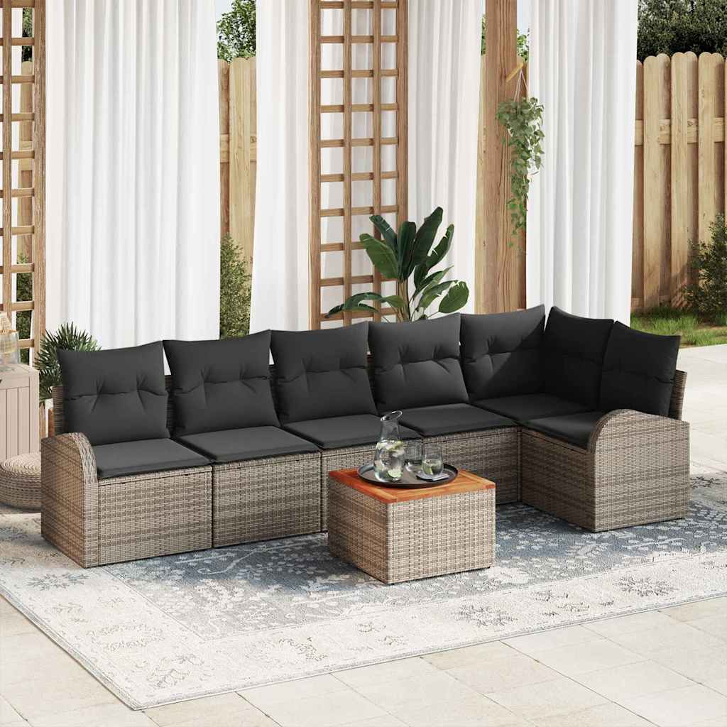 vidaXL Σετ Καναπέ Κήπου 7 pcs Γκρι
