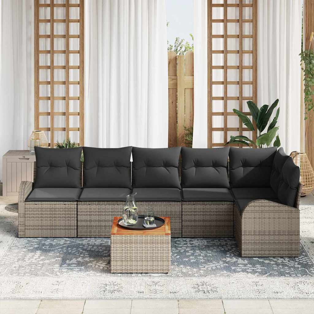 vidaXL Σετ Καναπέ Κήπου 7 pcs Γκρι