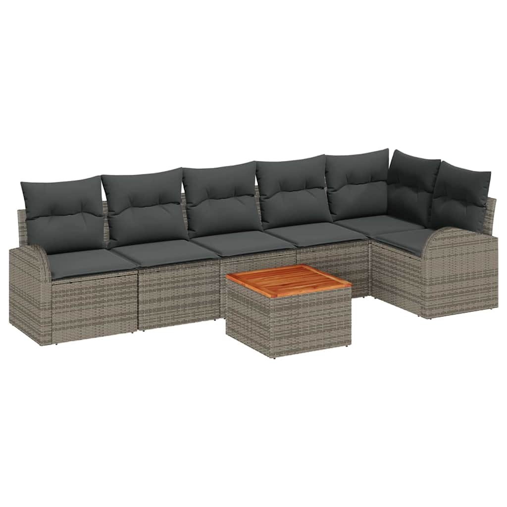 vidaXL Σετ Καναπέ Κήπου 7 pcs Γκρι