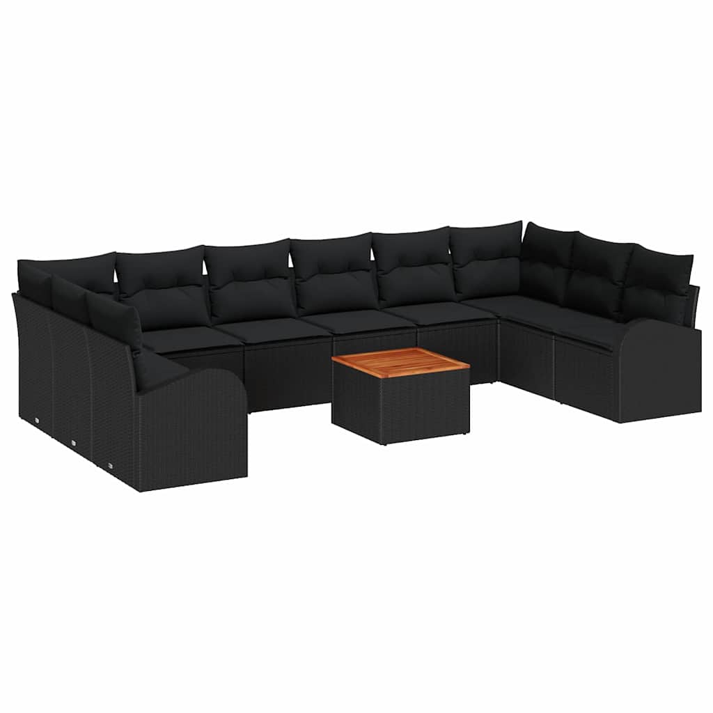 vidaXL Σετ Καναπέ Κήπου 11 pcs Μαύρο
