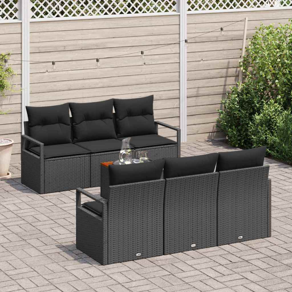 vidaXL Σετ Καναπέ Κήπου 7 pcs Μαύρο