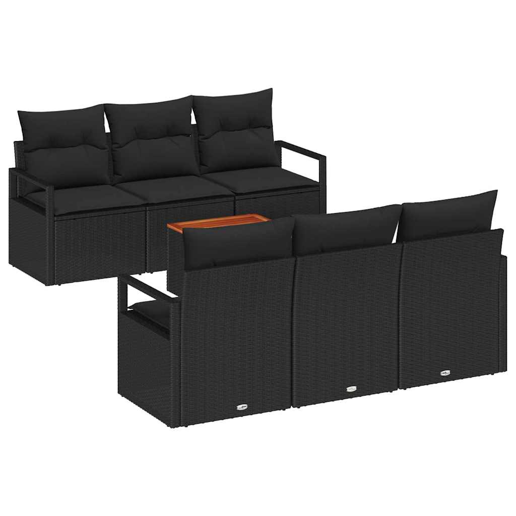 vidaXL Σετ Καναπέ Κήπου 7 pcs Μαύρο