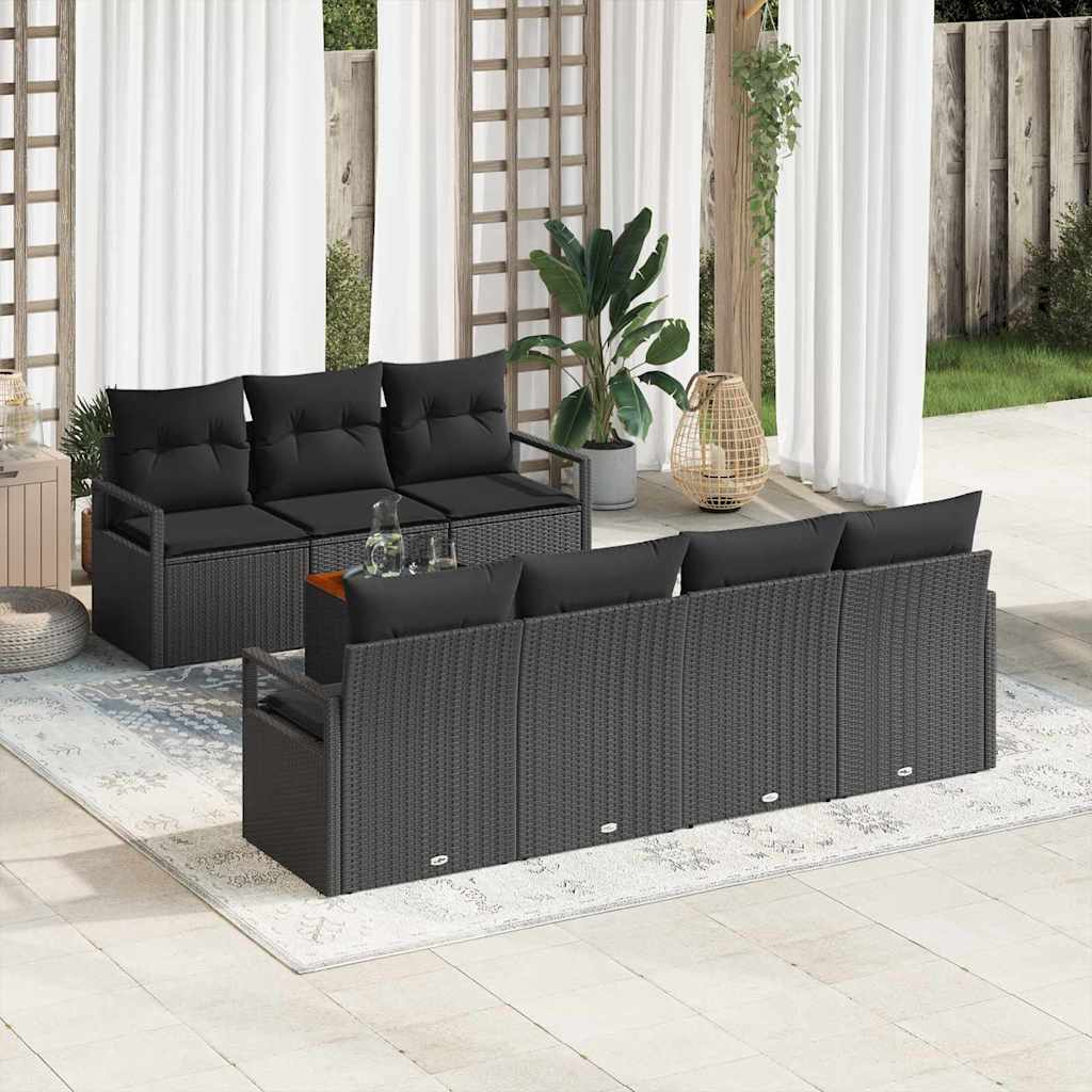 vidaXL Σετ Καναπέ Κήπου 8 pcs Μαύρο