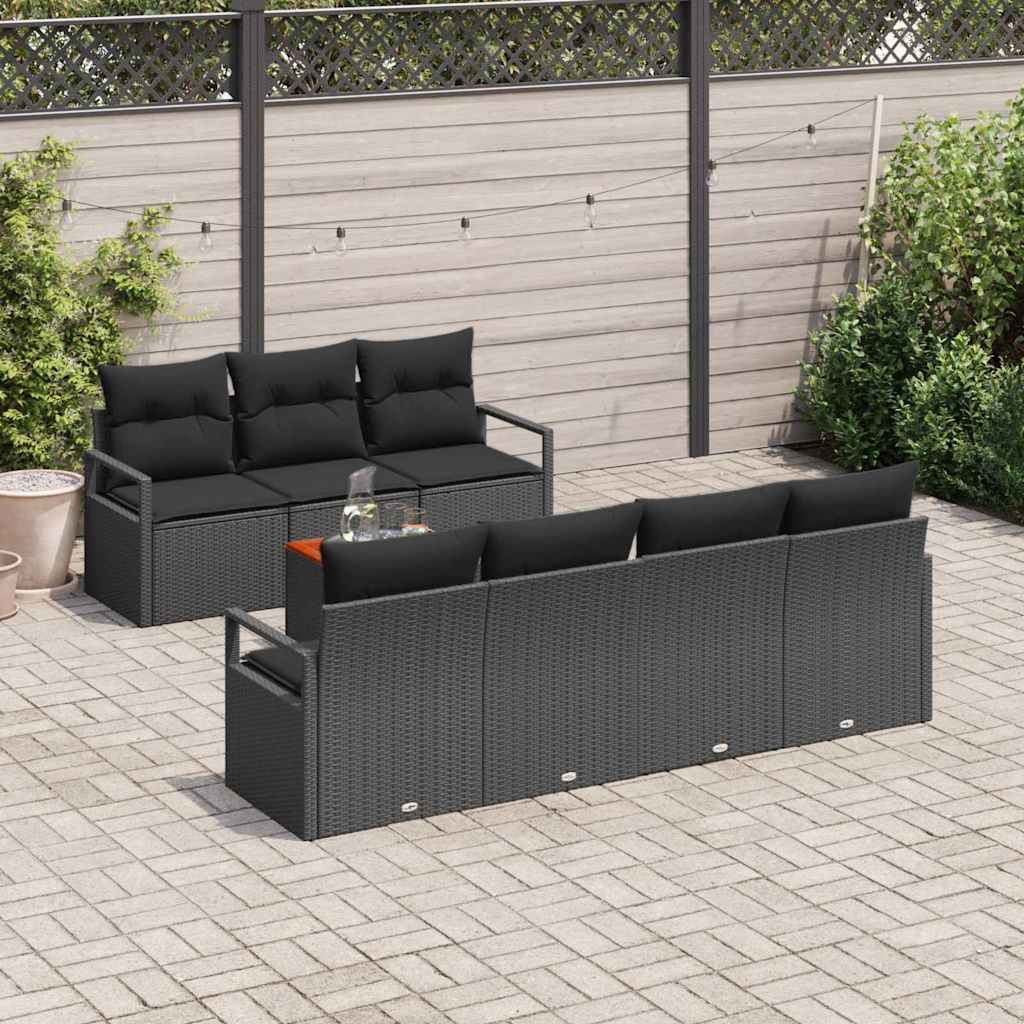 vidaXL Σετ Καναπέ Κήπου 8 pcs Μαύρο