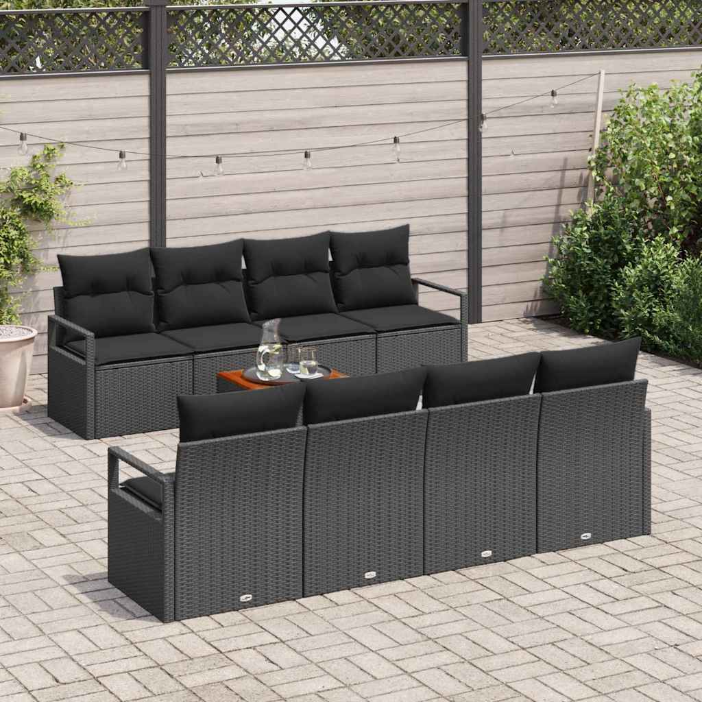 vidaXL Σετ Καναπέ Κήπου 9 pcs Μαύρο